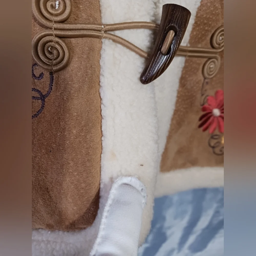 St. John's Bay XL  Faux Suede 90s Vintage Jacket Warm Pockets Floral - Picture 7 of 16